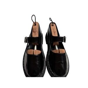 Zara Patent Leather Mary Jane Chunky Platform Shoes Black Size 4.5/5